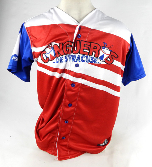 2022-23 Syracuse Mets #21 Game Issued Pos Used Red Jersey Copa Diversion 46 699