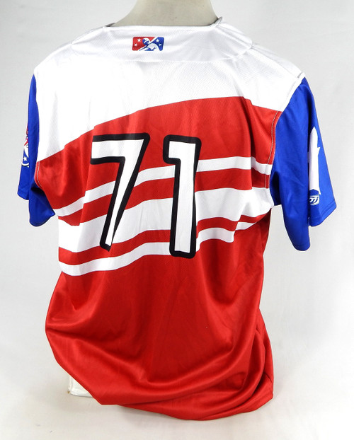 2022-23 Syracuse Mets #71 Game Issued Pos Used Red Jersey Copa Diversion 50 701
