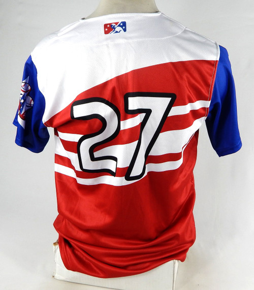 2022-23 Syracuse Mets #27 Game Issued Pos Used Red Jersey Copa Diversion 46 704