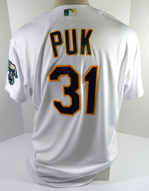 2020 Oakland Athletics A.J. Puk #31 Game Issued White Jersey 48 DP46082