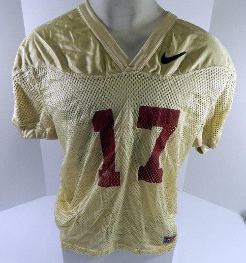 North Carolina Tar Heels UNC #17 Game Used Gold Practice Football Jersey 706
