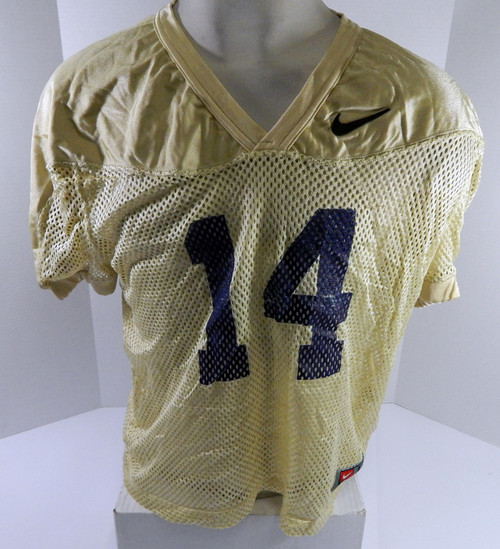 North Carolina Tar Heels UNC #14 Game Used Gold Practice Football Jersey 710