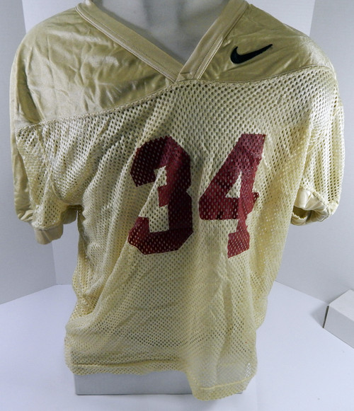 North Carolina Tar Heels UNC #34 Game Used Gold Practice Football Jersey 712