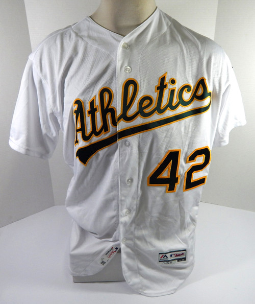 2016 Oakland Athletics RJ Alvarez #42 Game Issued Pos Used White Jersey JRD 48 2