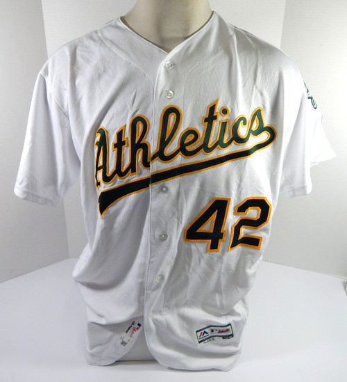 2016 Oakland Athletics Fernando Rodriguez #42 Game Issued White Jersey JRD 8
