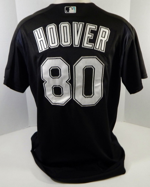 2003-06 Florida Marlins Paul Hoover #80 Game Used Black Jersey BP ST XL 068