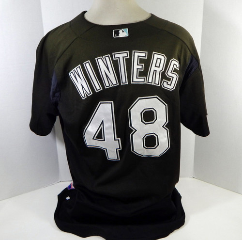 2003-06 Florida Marlins Kyle Winters #48 Game Used Black Jersey BP ST 2XL 107