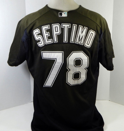 2003-06 Florida Marlins Agustin Septimo #78 Game Used Black Jersey BP ST XL 136