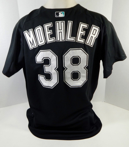 2003-06 Florida Marlins Brian Moehler #38 Game Used Black Jersey BP ST XL 072