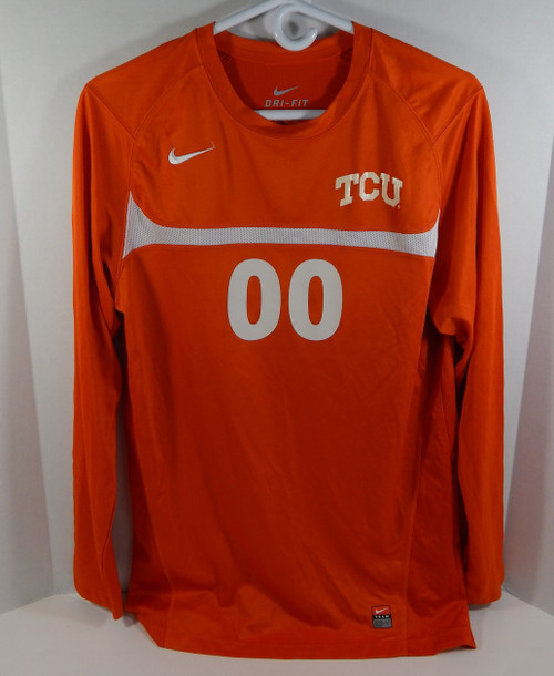 Texas Christian TCU Horn Frogs #00 Orange Nike Volleyball Game Used Jersey 774