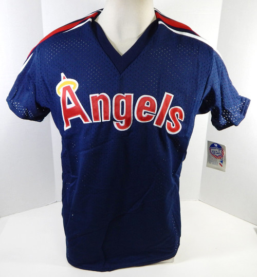 1983-90 California Angels Blank Game Issued Blue Jersey Batting Practice XL 725