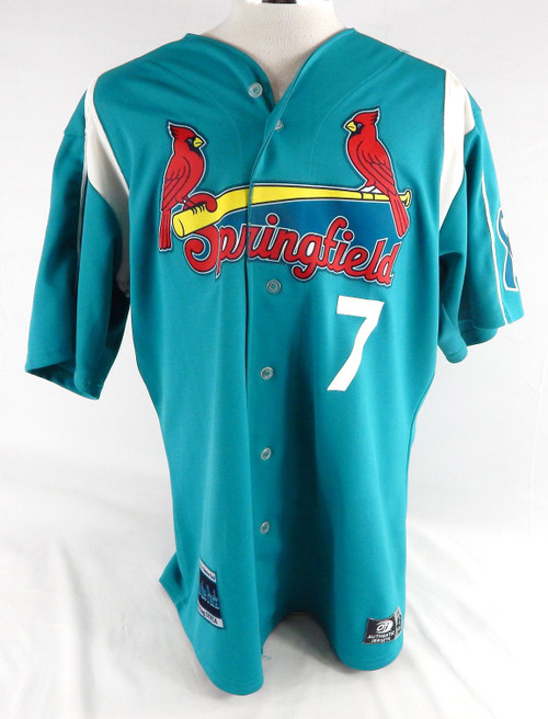 2012 Springfield Cardinals Greg Garcia #7 Game Used Signed Teal Jersey GYNCA 5