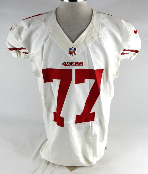 2012 San Francisco 49ers Mike Iupati #77 Game Issued White Jersey 48 045