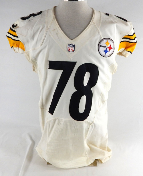 2013 Pittsburgh Steelers Guy Whimper #78 Game Used White Jersey vs 9/29/13 489