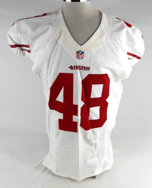 2013 San Francisco 49ers Will Tukuafu #48 Game Issued White Jersey 46 054