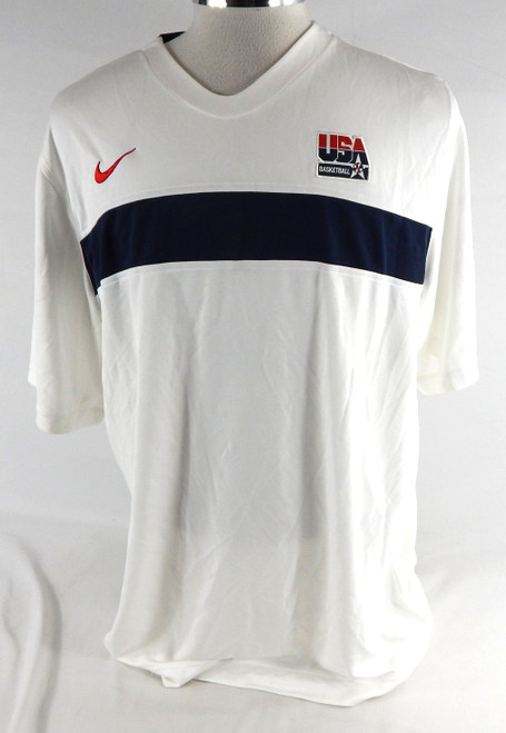 2000s Team USA Basketball Team Issued White Shooting Shirt XXL 236