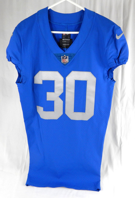 2018 Detroit Lions Dee Virgin #30 Game Issued Blue Jersey Thanksgiving 40 391