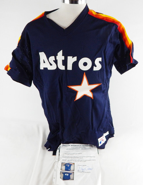 1992 Houston Astros Rich Scheid #49 Game Used Navy Jersey Batting Practice 46 6