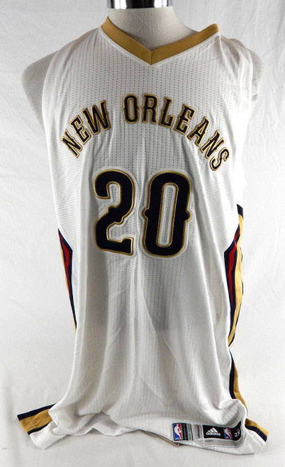 2015-16 New Orleans Pelicans Quincy Pondexter #20 Game Issued White Jersey 8