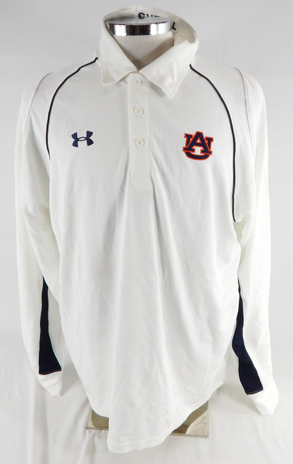 Auburn Tigers Team Issued White Polo Shirt L 296