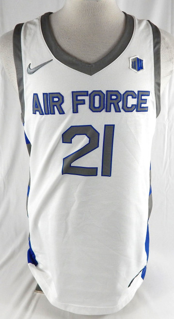 2022-23 Air Force Falcons #21 Game Used White Jersey Basketball L 64