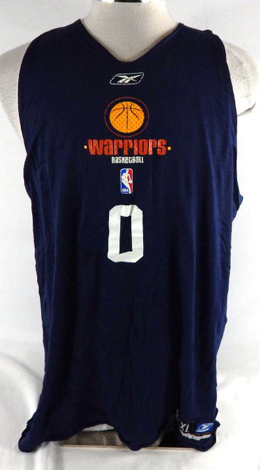 2002-06 Golden State Warriors #0 Game Used Navy Practice Jersey XL 222