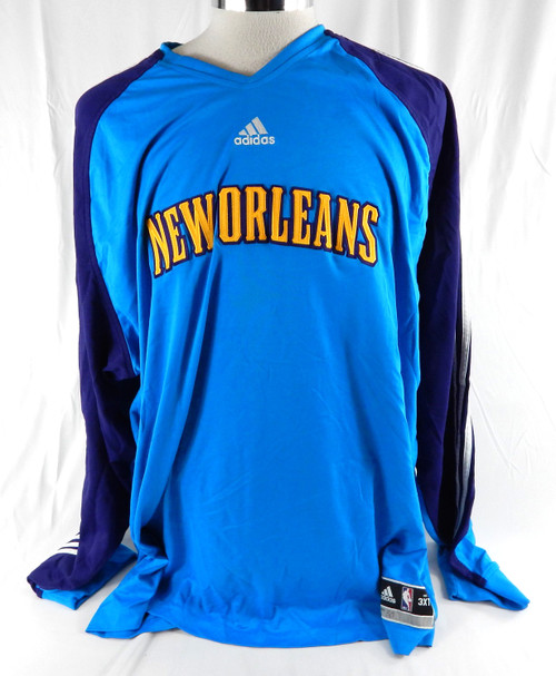 2009-10 New Orleans Hornets Emeka Okafor #50 Game Used Blue Shooting Shirt 3XT 2