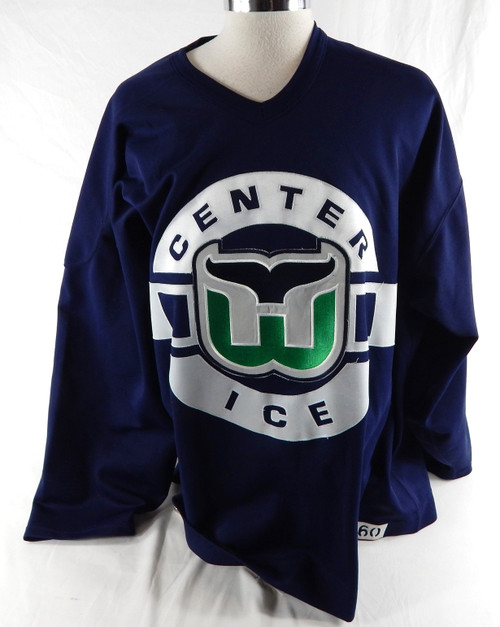 1990s Hartford Whalers Game Used Navy Practice Jersey 60 751
