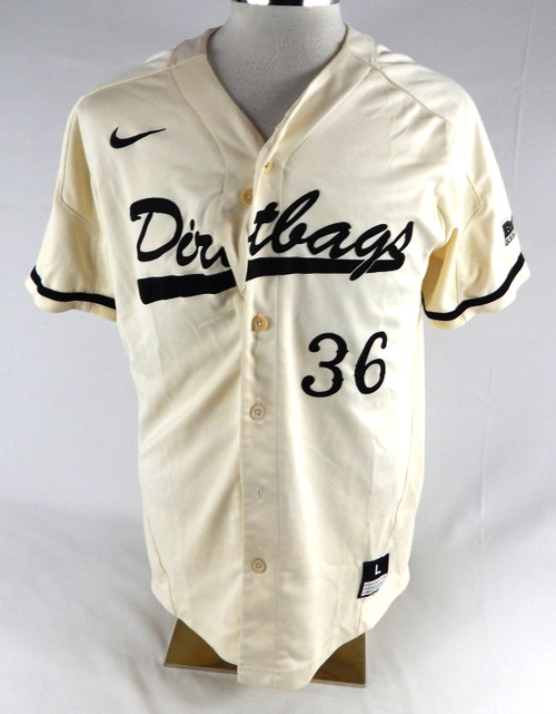 2018 Long Beach State Dirtbags #36 Game Used Cream Jersey Baseball L 899