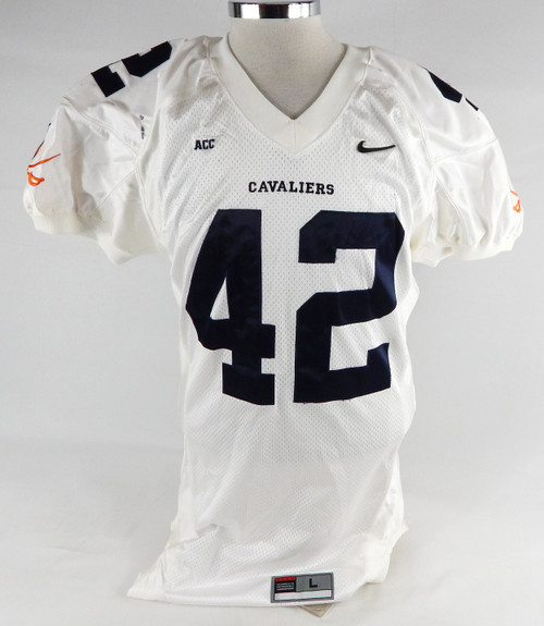 2002-03 Virginia Cavaliers #42 Game Used White Jersey Football NP R L 713