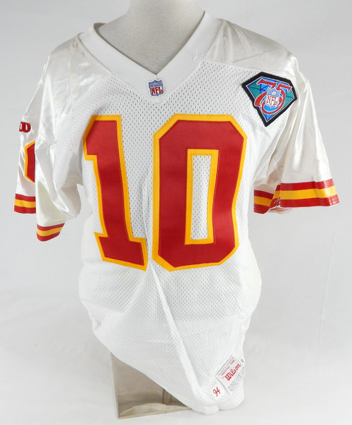 1994 Kansas City Chiefs Van Pelt #10 Game Issued White Jersey 75th Patch 42 120