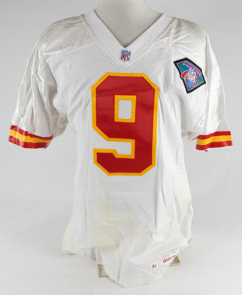 1994 Kansas City Chiefs Montgomery #9 Game Issued White Jersey 75th Patch 42 117