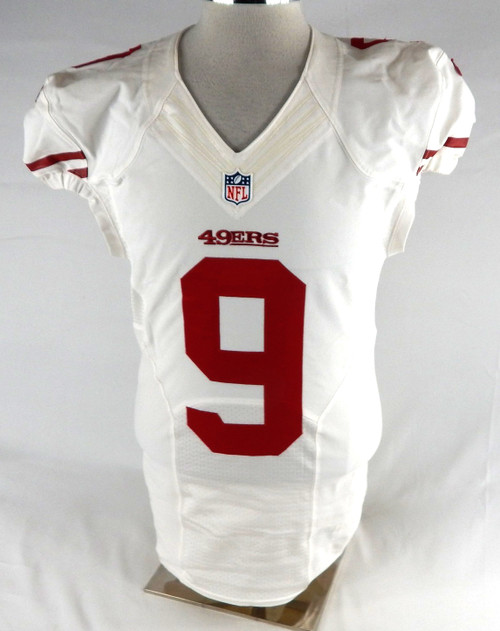 2012 San Francisco 49ers Brian Tyms #9 Game Issued White Jersey NP Rem 40 193