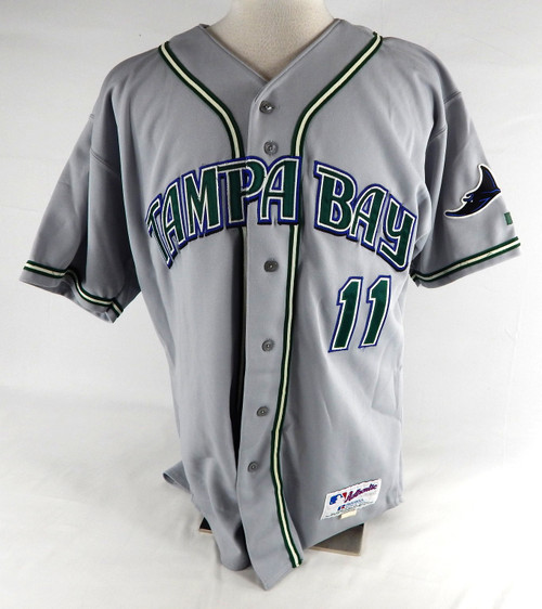 2001-04 Tampa Bay Devil Rays #11 Game Issued Grey Jersey 520