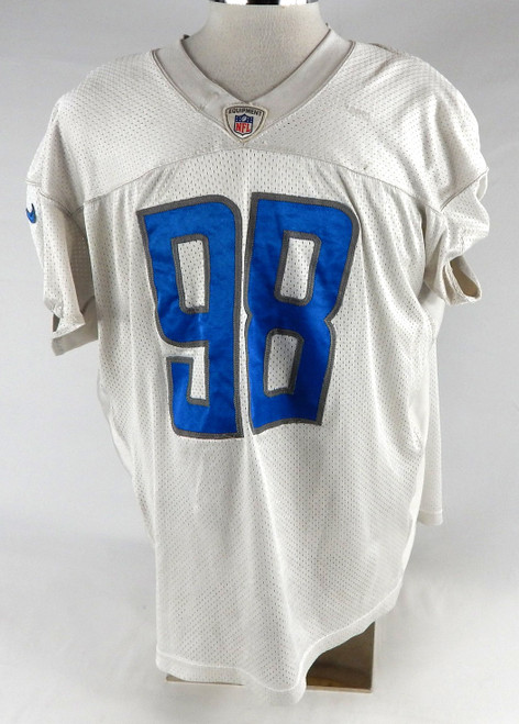 2019 Detroit Lions Damon Harrison #98 Game Used White Practice Jersey 52 327