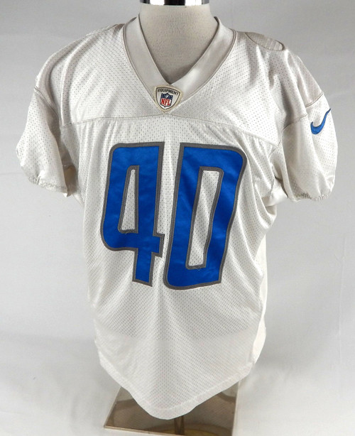2019 Detroit Lions Jarrad Davis #40 Game Used White Practice Jersey 46 330