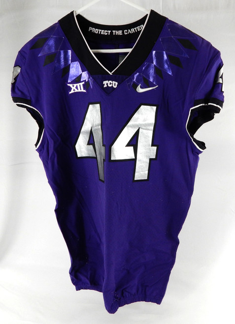 2019-24 Texas Christian TCU Frogs #44 Game Used Purple Jersey Football NP R 48 2