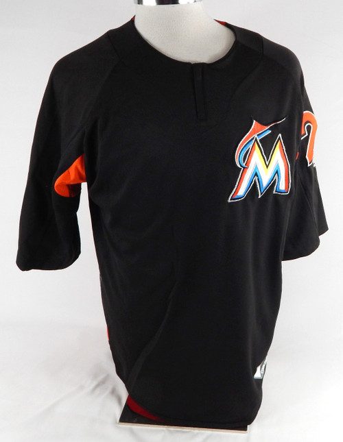 Miami Marlins Justin Nicolino #20 Game Used Black Jersey Batting Practice L 449