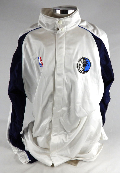 2001-02 Dallas Mavericks Game Issued White Warm Up Jacket 3XL 233