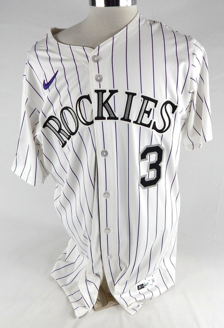2025 Colorado Rockies Drew Romo #3 Game Issued White Jersey 46 891