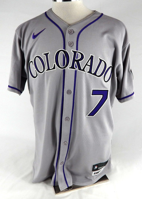 2025 Colorado Rockies Keston Hiura #7 Game Issued Grey Jersey 44 894
