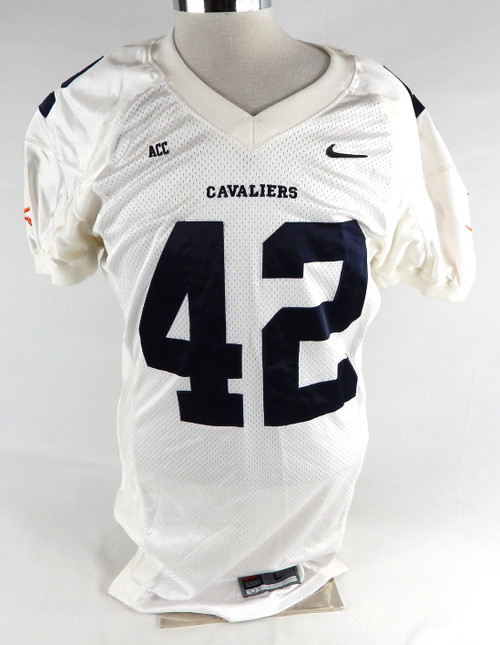 2003 Virginia Cavaliers #42 Game Used White Jersey Football NP R L 703