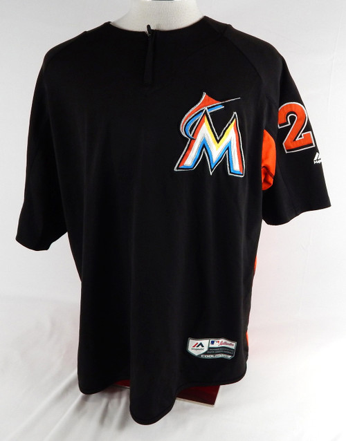 Miami Marlins Jeff Bandy #26 Game Used Black Jersey Batting Practice XL 471