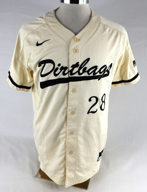 2018 Long Beach State Dirtbags #28 Game Used Cream Jersey Baseball L 865