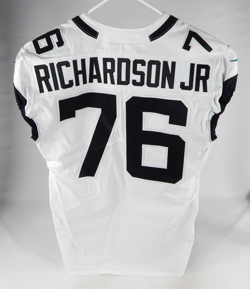 2020 Jacksonville Jaguars Will Richardson #76 Game Issued White Jersey 46 D84