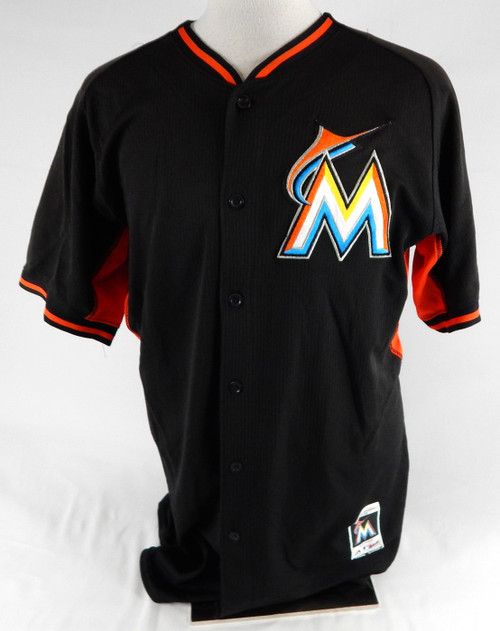 2014-16 Miami Marlins Fernandez #8 Game Used Black Jersey ST BP 46 180