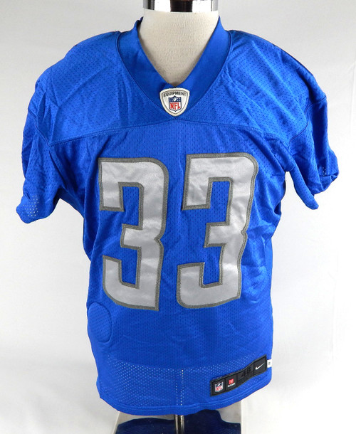 2017 Detroit Lions #33 Game Used Blue Practice Jersey 46 212
