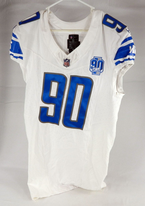 2023 Detroit Lions Cory Durden #90 Game Issued White Jersey 90th Patch 42+4 960