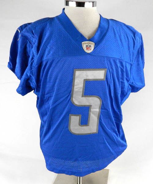 2021 Detroit Lions Aldrick Rosas #5 Game Used Blue Practice Jersey 46 297