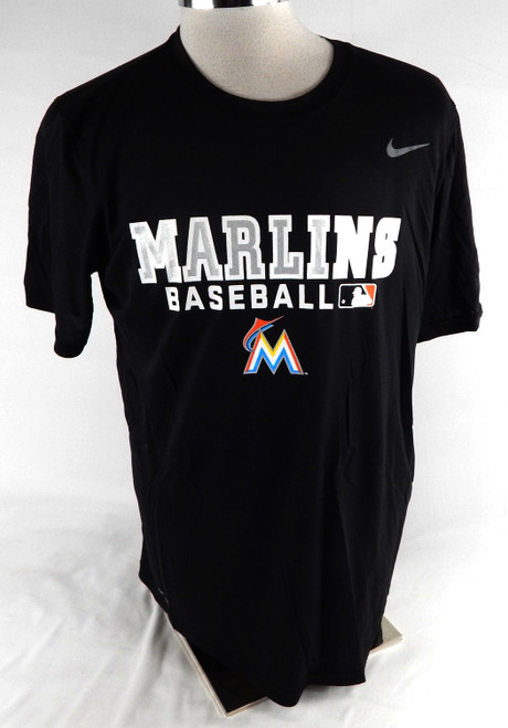 2017 Miami Marlins #28 Game Used Black Training Shirt XL 437